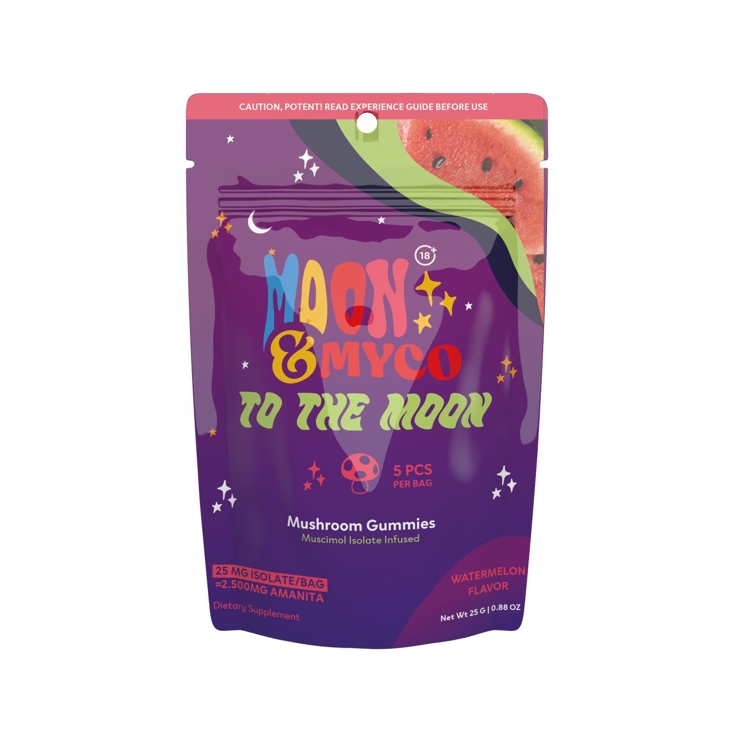 To the Moon Watermelon Flavor Amanita Muscimol Gummies