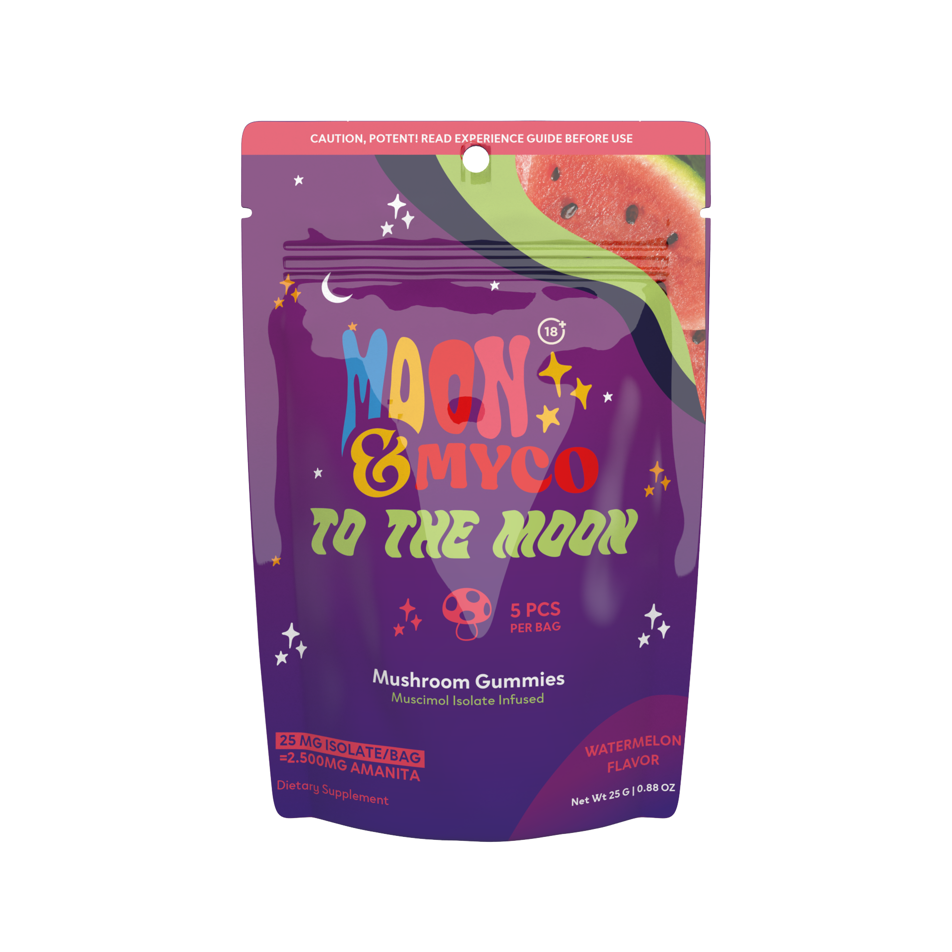 To the Moon Watermelon Flavor Amanita Muscimol Gummies